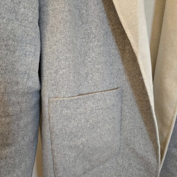 Addition Elle Reversible Open Felted Cardigan Coat | Grey & Cream | Size 2X - Picture 6 of 9